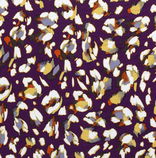 [NO-24164-045] Viscose/Nylon Crêpe Like Flowers Purple