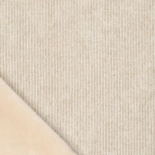 [KI-21112-178] Ribvelour Frosty met Teddy Cofur Light Beige
