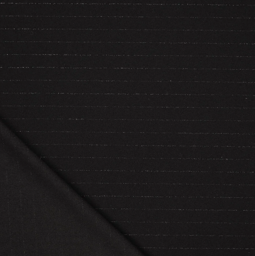 [KI-21333-999] Scuba Crèpe Horizontal Lurex Stripe Black