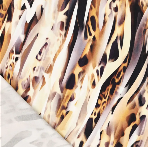 [KI-22310-580] Heavy Viscose Satin Stretch Lynx Camel