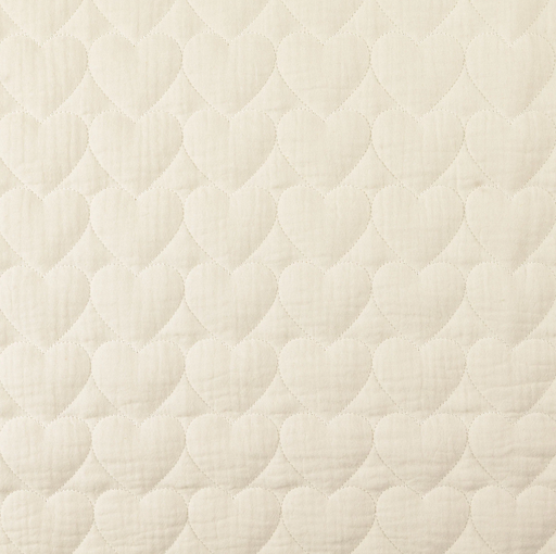 [HE-212010-5004] Matelassé Tetra Broderie Heart Ecru