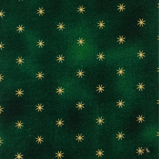 [HE-212061-5031] Kerstkatoen Gouden sterren Groen