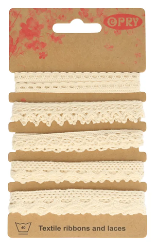 [DBF-60888] Kantkloskant zelfbediening ecru 5 x 1m