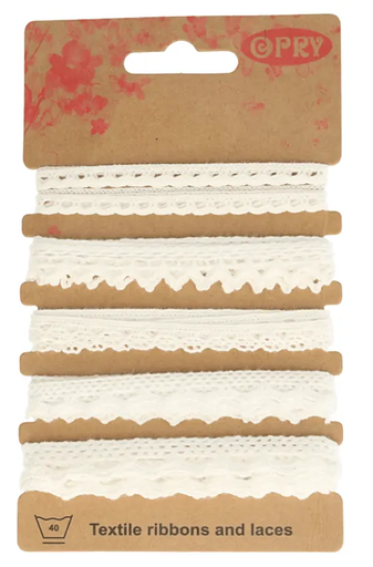 [DBF-60889] Kantkloskant zelfbediening wit 5 x 1m