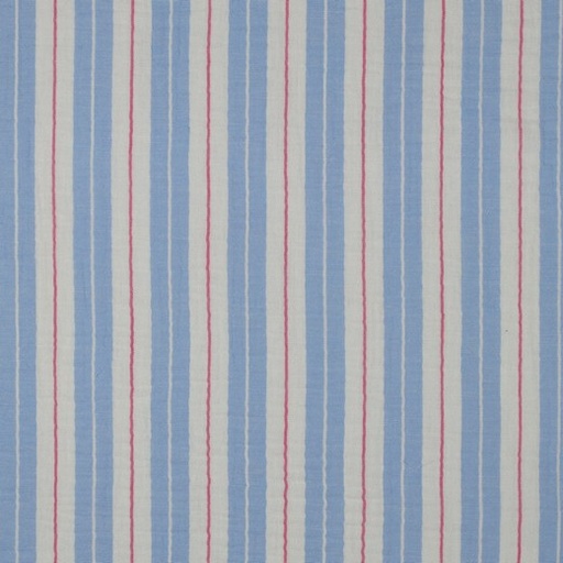 [VE-03792-001] Double Gauze Yarn Dyed Stripes Blue