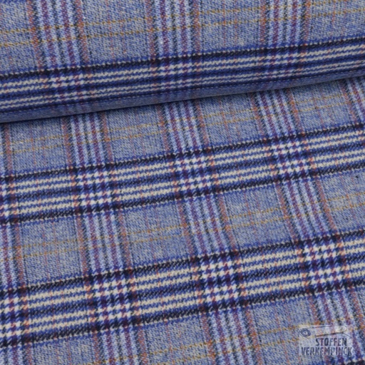 [BEW-2069-01] Geruite Mantelstof Blauw