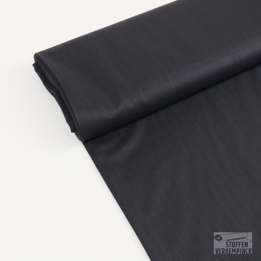 [POL-777008-23] Crêpe Recycled Pl/Bamboo Pinstripe 1.5 cm. - Anthracite/Red