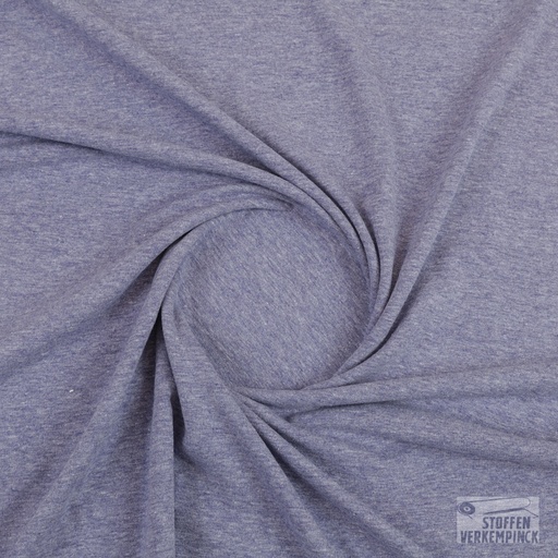 [MU-8973-105] Jersey Katoen White Yarn Melange Jeansblauw