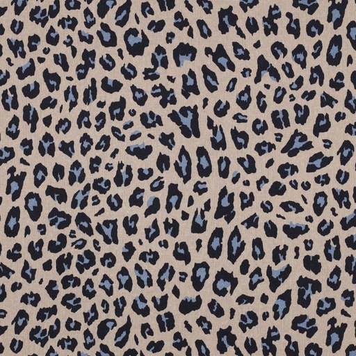 [VE-06176-008] Linnen Viscose Animal Skin Camel/Blue