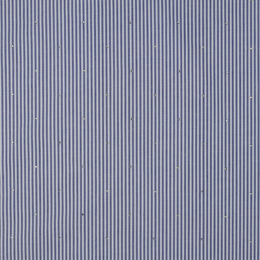 [VE-03850-001] Cotton Yarn Dyed Stripes with Studs Blue