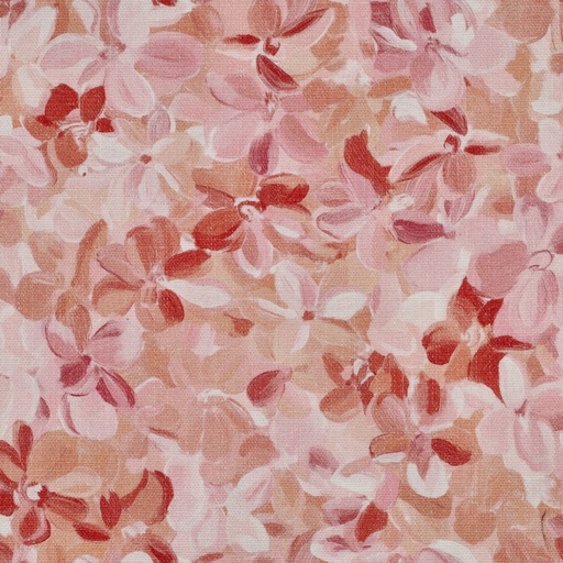 [VE-06855-001] Canvas Slub Digital Flowers Peach