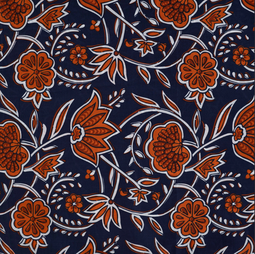 [QT-P16018-360] Enjoy Cotton Voile Dark Orange Flowers