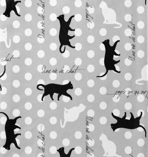 [DO-KITBLKBK] Wellnessfleece Print Katten Licht Grijs