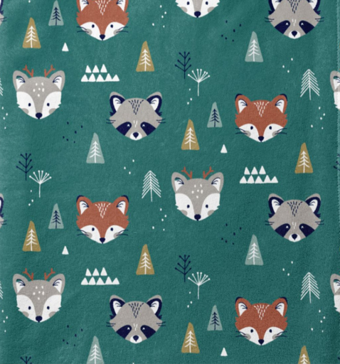 [DO-TEDOU2] Wellnessfleece Print Vossen Blauwgroen