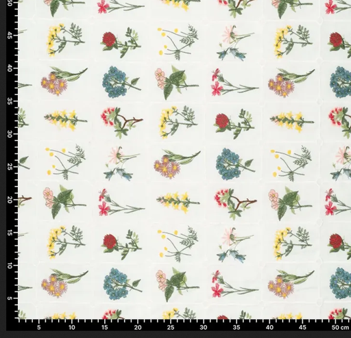 [KI-22764-020] Broderie Cotton Botanica White