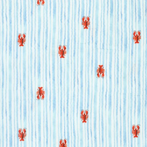 [KI-22611-635] Double Gauze Lobster Stripes Blue