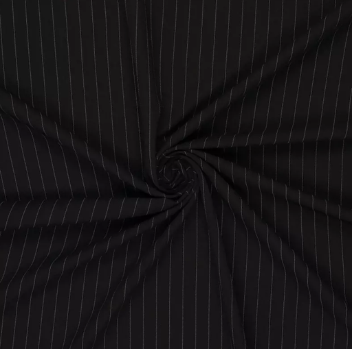 [KI-90106-999] Bi-Stretch "Orlando" 15 mm. Pin stripe Black