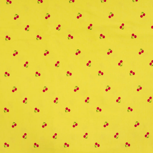 [QT-K10359-830] Jersey Print Cherries Yellow