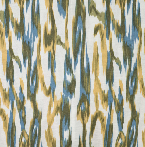 [QT-P12013-272] Viscose Nylon Air Flow Abstract Khaki/Blue