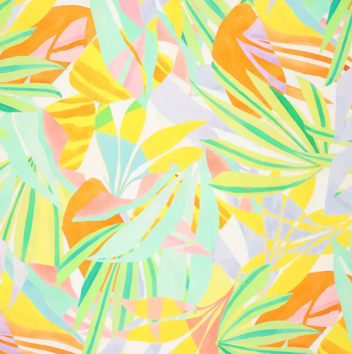 [KI-22577-583] Viscose Stretch Digi Abstact Paradise Yellow