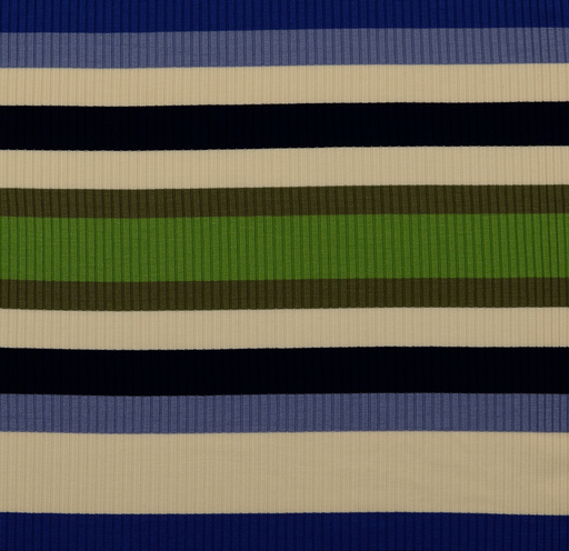 [HE-211658-0801] Jersey Iregular Stripes Green/Blue