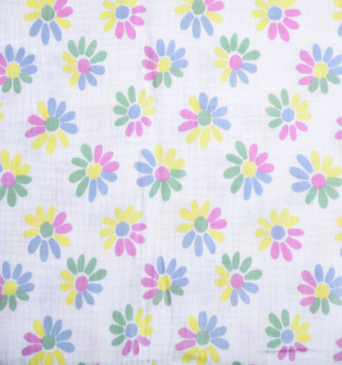 [DO-112722] Double Gauze Melba Blanc/Multicolor