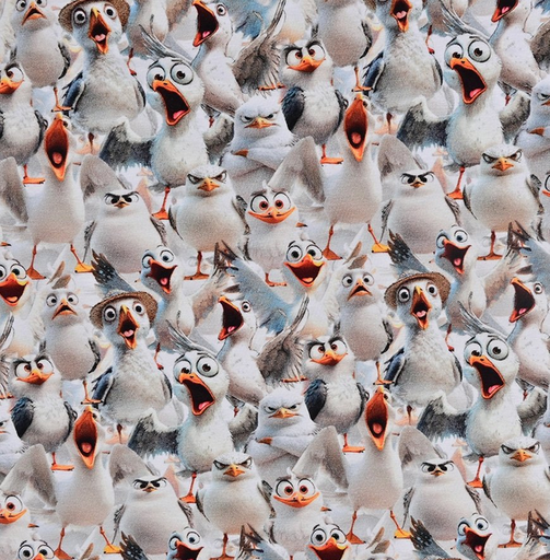 [MU-5930-151] Jersey Digital Funny Seagull Grey/Ecru