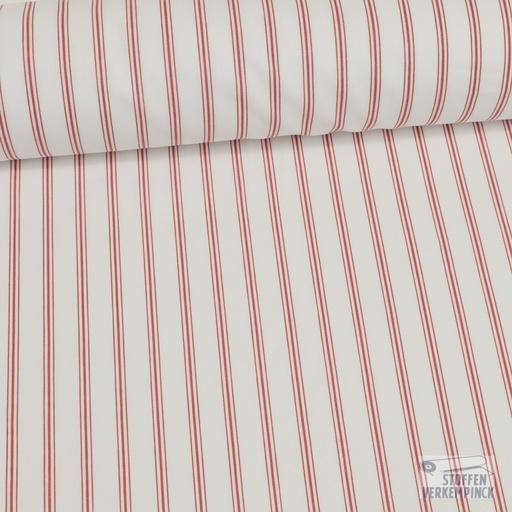 [SA-REGEN-ROUZ000] Katoen Percale Vertikaal Gestreept Rood