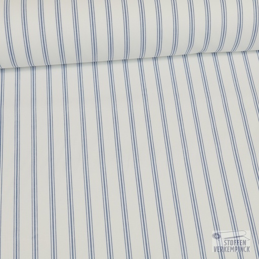 [SA-REGEN-BLEZ000] Katoen Percale Vertikaal Gestreept Blauw