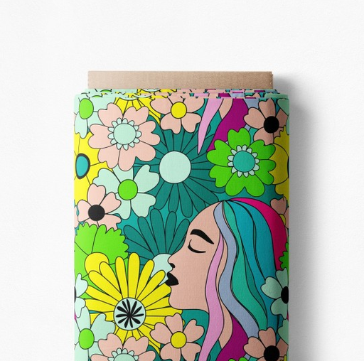 [POL-924661-10] French Terry Katoen Digital Hippie