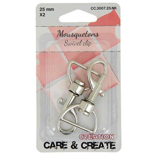 [DI-CC.3007.25.NK] Musketonhaak 25mm Nickel 2x