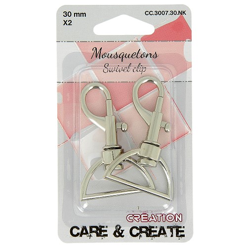 [DI-CC.3007.30.NK] Musketonhaak 30mm Nickel 2x