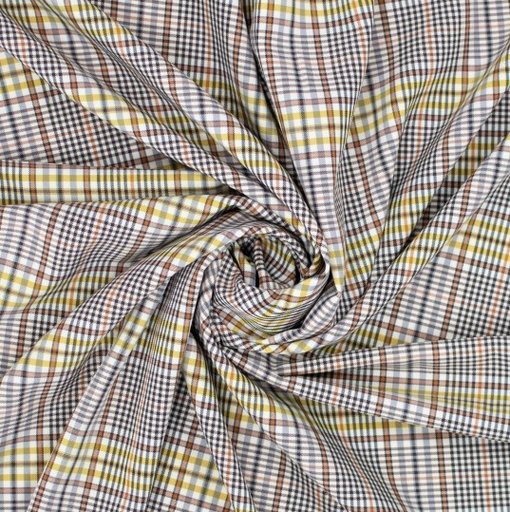 [POL-317071-20] Bi-Stretch Carreaux Ecru/Hazel/Oker