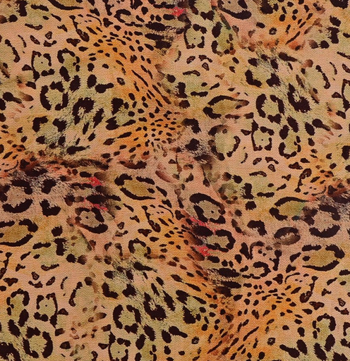 [MU-5964-1352] Viscose/Nylon  Crêpe Leopard Hazel 