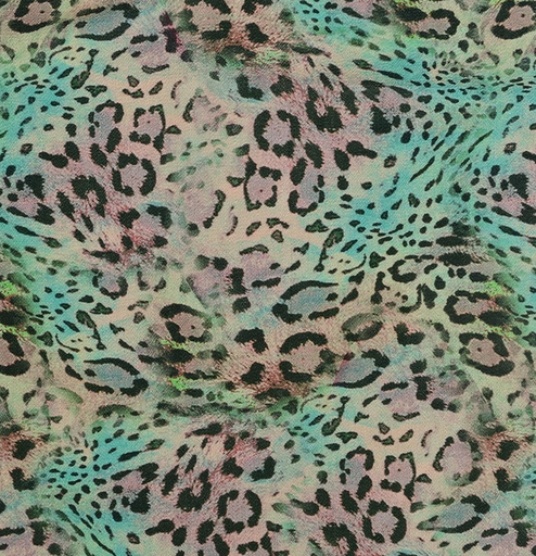 [MU-5964-1707] Viscose/Nylon  Crêpe Leopard Jade