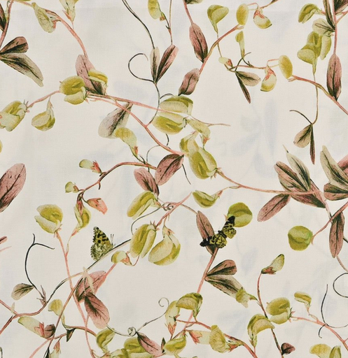 [MU-5976-1658] Poplin Stretch Leaves Green/Brown