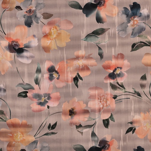 [VE-07009-001] Cotton Satin Digital Flowers Peach