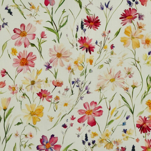 [VE-07968-001] Viscose Radiance Digital Spring Flowers Crème