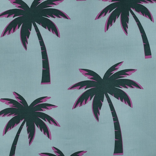 [VE-07706-004] Cotton Voile Palmtrees Mint 