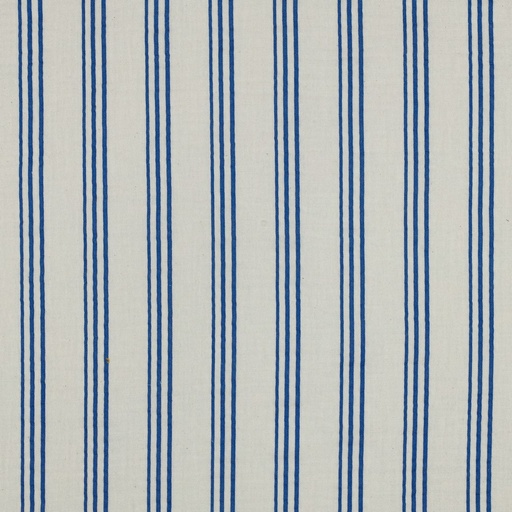 [VE-07826-001] Double Gauze "BIO" Blue Stripes Ecru