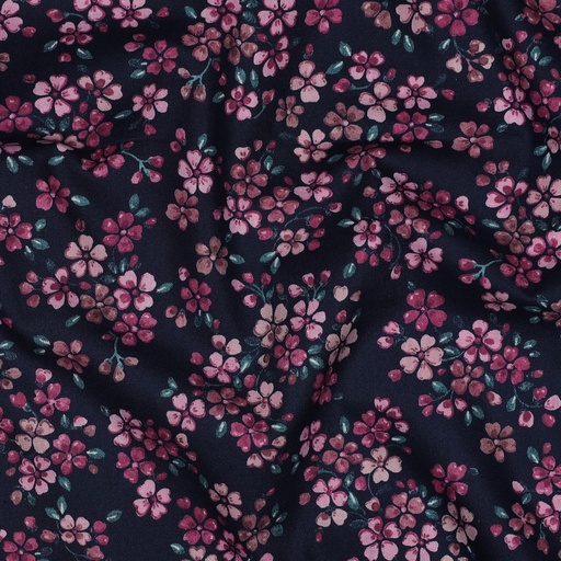 [VE-06883-003] Fine Poplin Digital little Flowers Navy