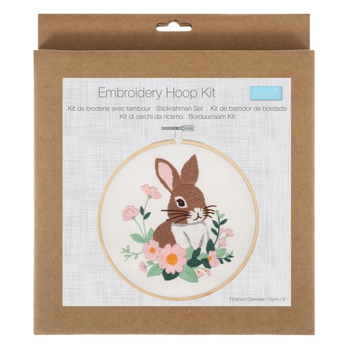 [DI-TCK108] Borduurkit met borduurring 15cm - Konijn