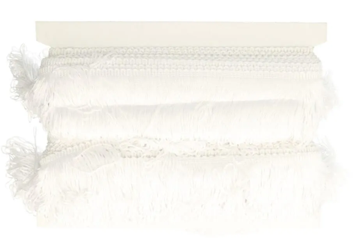 [DBF-8053-089] Franjeband lussen nylon 75mm - Ecru