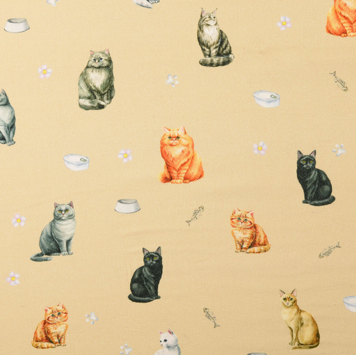 [NO-60434-052] Cotton Digital Cats Beige
