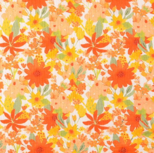 [NO-60442-036] Double Gauze Digi. Summer Flower Orange