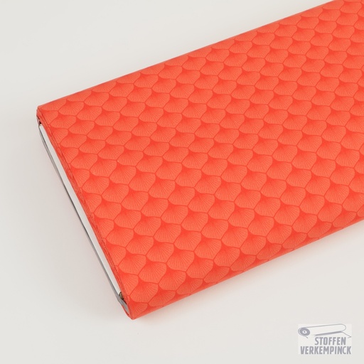 [MC-POPL LEAF-7005] Cotton Poplin Leaf Coral