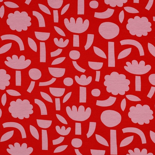 [VE-08110-021] Jennifer Bouron Organic Jersey Flowers - Orange