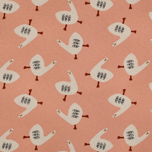 [VE-08115-025] Jennifer Bouron Organic Rib Jersey Geese - Pink