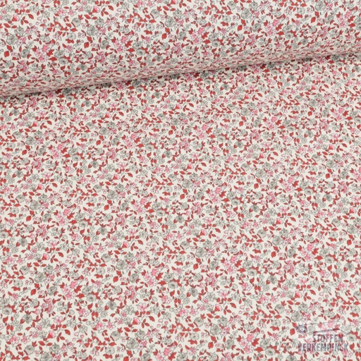 [MF-4450-002] Katoen Leonie Mille Fleurs Ecru/Rose