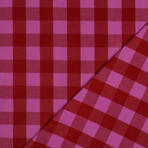 [VE-02971-003] Cotton YD Checks Red/Fuchsia